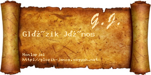 Glózik János névjegykártya